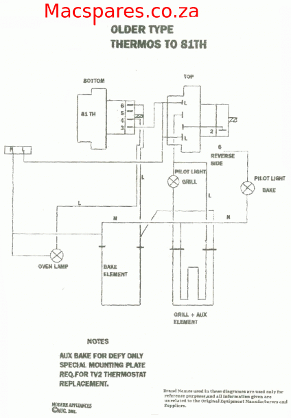 Wiring Diagrams   Stoves Switches And Thermostats   Macspares