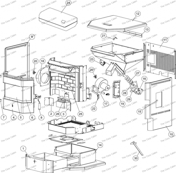 Whitfield Pellet Stove Parts Diagram