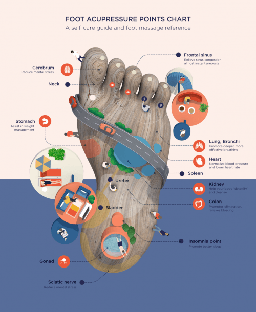 Foot Acupressure Points Chart  A Self