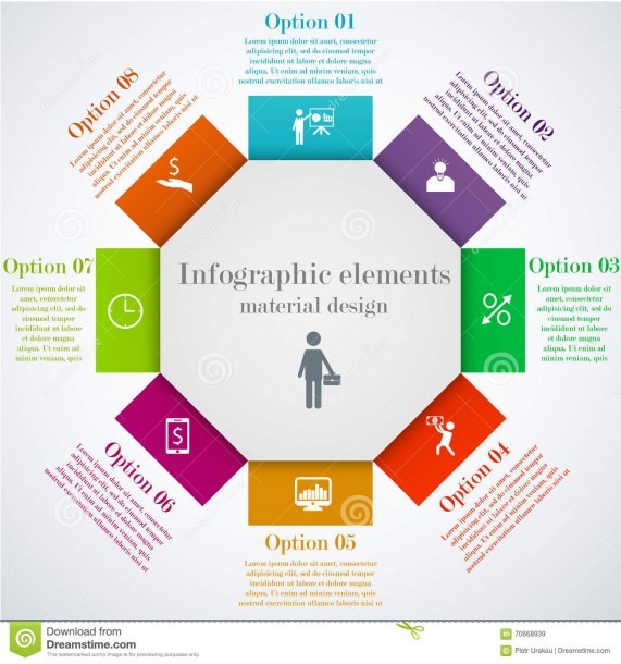 Hexagon Infographic Elements Stock Vector