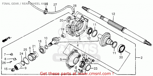 Honda Trx200 Fourtrax 200 1984 (e) Usa Final Gear   Rear Wheel