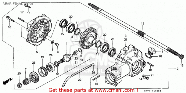 Honda Trx350 Fourtrax 1990 (l) Canada Rear Final Gear