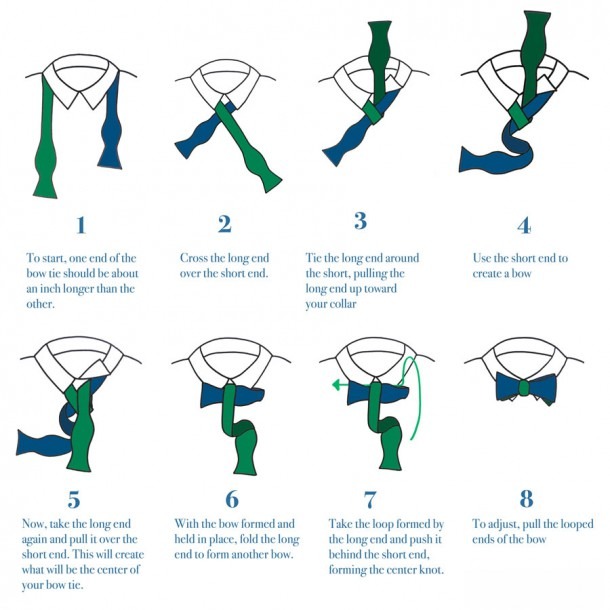 Diagram How To Tie A Bow Tie