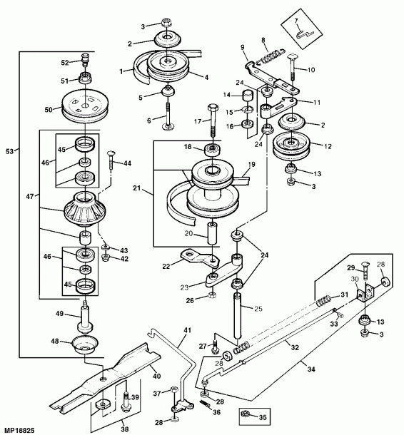 John Deere 54c Mower Deck Parts Diagram