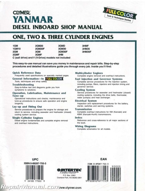 Yanmar Diesel Inboard Boat Engine Shop Manual â One, Two, Three