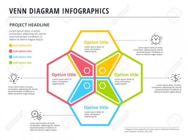 Venn Diagram With 4 Circles Infographics Template Design  Vector