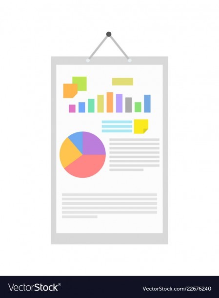Chart And Diagram Info Poster That Hangs On Nail Vector Image