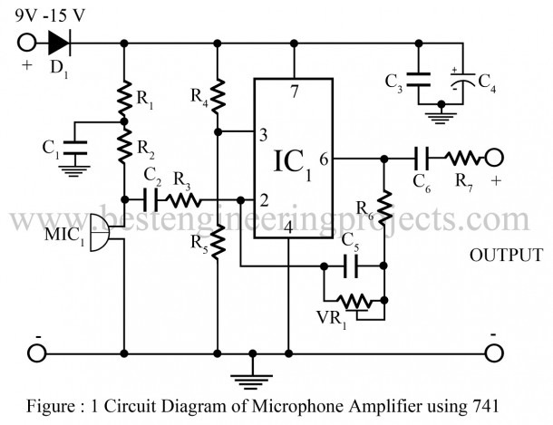 Microphone Amplifier Using Op