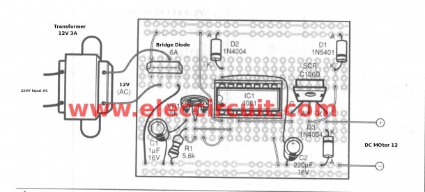 Scr Dc Motor Speed Control Circuit Using Ic