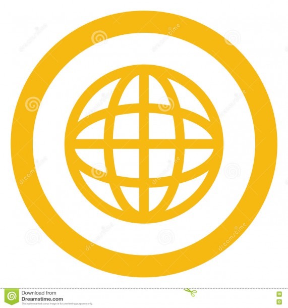 Earth Globe Diagram Inside Circle Icon Stock Illustration
