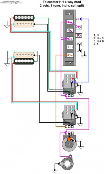 Hsh Wiring Diagram Guitar Diagrams In Telecaster 4 Way Switch