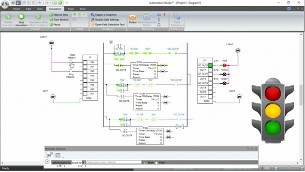 Control of traffic light ladder logic diagram