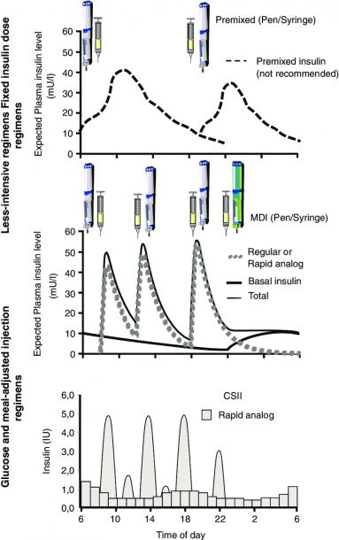 Schematic Representation Of Frequently Used Regimens For Insulin