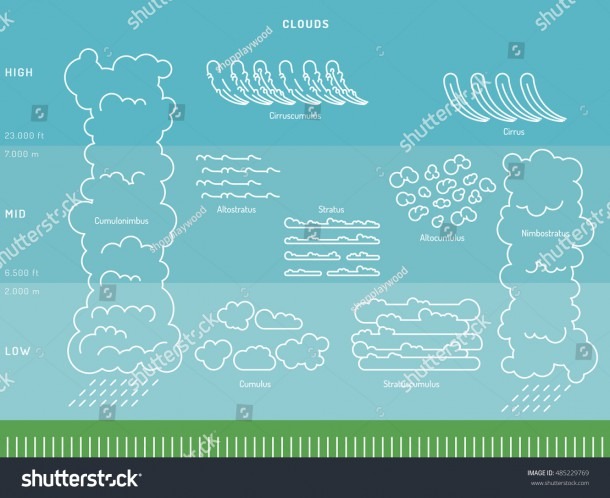 Diagram Cloud Types Their Location Education Stock Vector (royalty