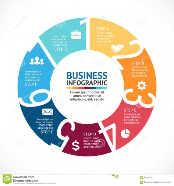 Vector Circle Arrows Numbers Infographic, Diagram, Graph